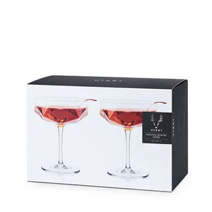 Raye Faceted Crystal Coupe Glasses