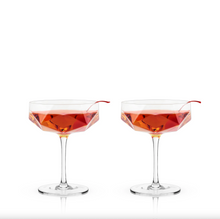Load image into Gallery viewer, Raye Faceted Crystal Coupe Glasses
